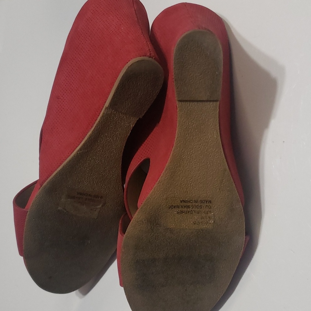 Matisse Red Suede Leather Wedge Heels - Picture 5 of 6